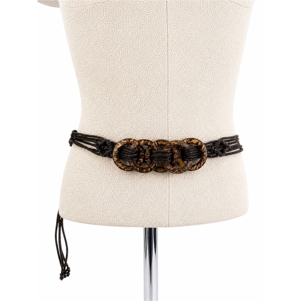 Unbranded Brown Natural Belt Boho Macrame Tie Accessory Festival Size Medium